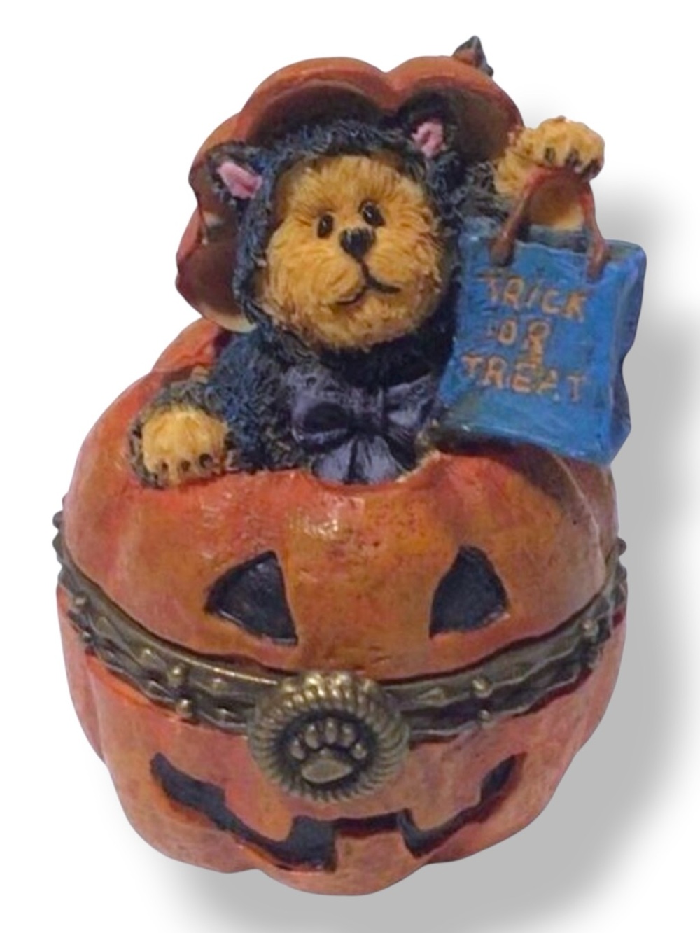 Boyds Treasure Boxes: Whisker's Jack--Lantern w/ Boo Mcnibble Style#392174